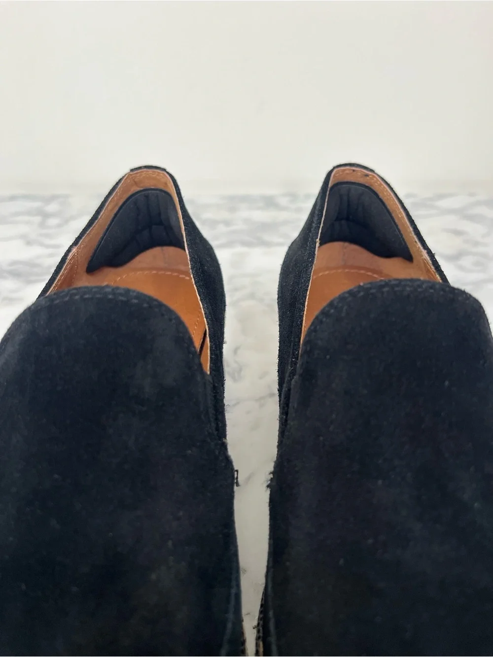 DONALD PLINER Wallis Platform Wedge Loafer In Black Suede Size 9